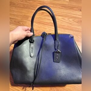 Black leather coach purse